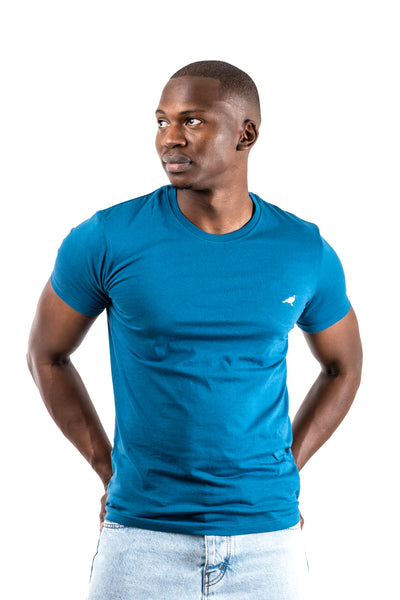 TURQUOISE BLUE GENTEEL CREWNECK  T-SHIRT