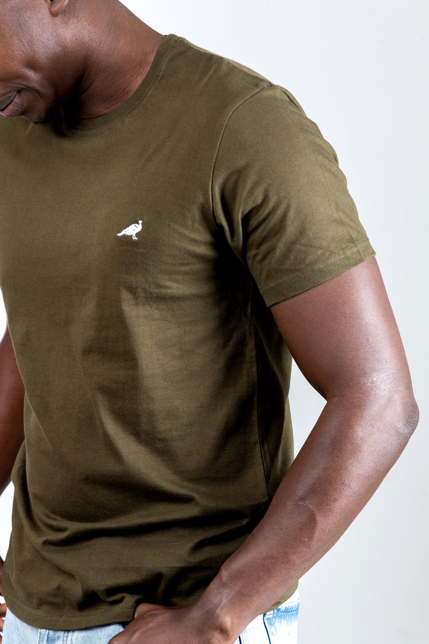 OLIVE GREEN GENTEEL CREWNECK  T-SHIRT