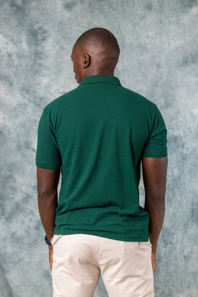 FOREST GREEN SHORT SLEEVED MESH GENTEEL POLO SHIRT