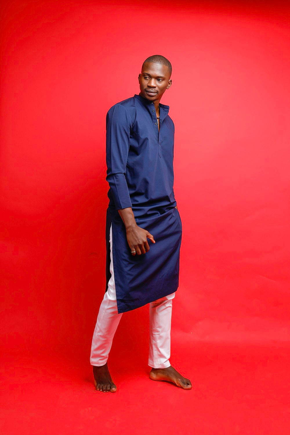 Dark Blue Halali Kaftan - GENTEEL - Image Is Half The Story Told